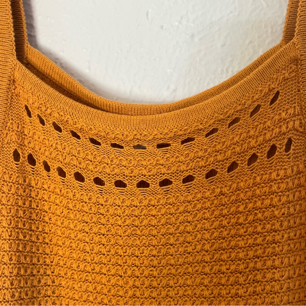 J Crew ruffle trim crochet sweater tank deep yellow - Picture 6 of 8